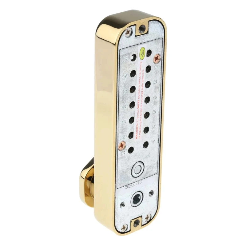 Codelock Brass Mechanical Polished Code Lock, Push Button Code, Housing 141mm x 41mm, Door Thickness 35-60mm 255 PB