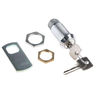 Euro-Locks a Lowe & Fletcher Group Company Chrome Plated Keyed Camlock with 32.7 mm Panel-to-Tongue Depth F7A-03-2 (2433A)