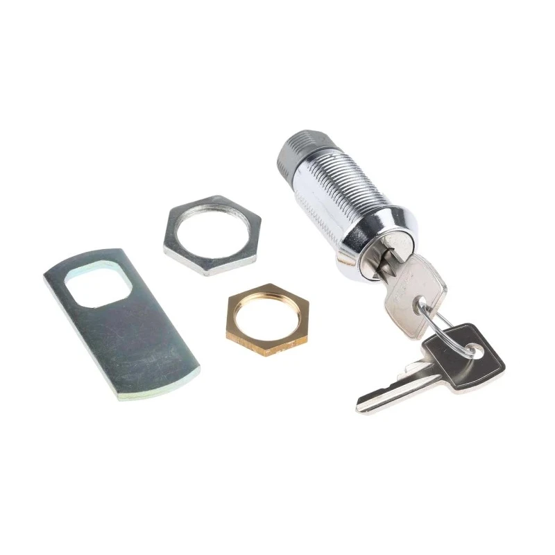 Euro-Locks a Lowe & Fletcher Group Company Chrome Plated Keyed Camlock with 32.7 mm Panel-to-Tongue Depth F7A-03-2 (2433A)