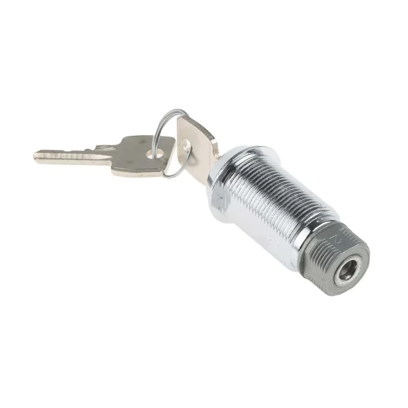 Euro-Locks a Lowe & Fletcher Group Company Chrome Plated Keyed Camlock with 32.7 mm Panel-to-Tongue Depth F7A-03-2 (2433A)