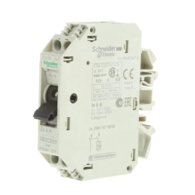 Schneider Electric Thermal Circuit Breaker 4A Current Rating 1-Pole DIN Rail Mount GB2CD09