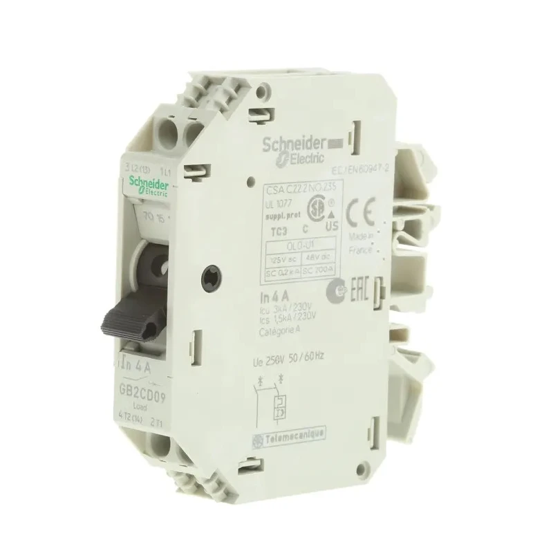 Schneider Electric Thermal Circuit Breaker 4A Current Rating 1-Pole DIN Rail Mount GB2CD09