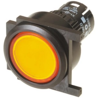 EAO 61 Series Yellow Momentary Flush Mount Push Button Head 32mm Diameter IP65 61-1100.0, 61-9642.4, 61-9933.0