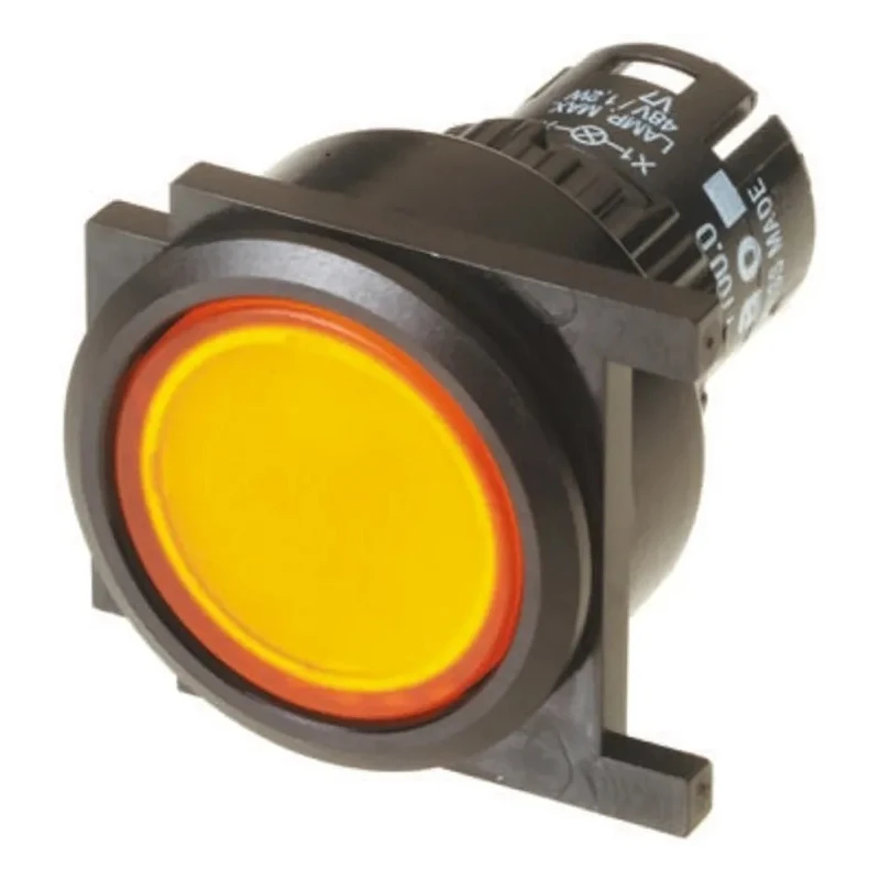 EAO 61 Series Yellow Momentary Flush Mount Push Button Head 32mm Diameter IP65 61-1100.0, 61-9642.4, 61-9933.0