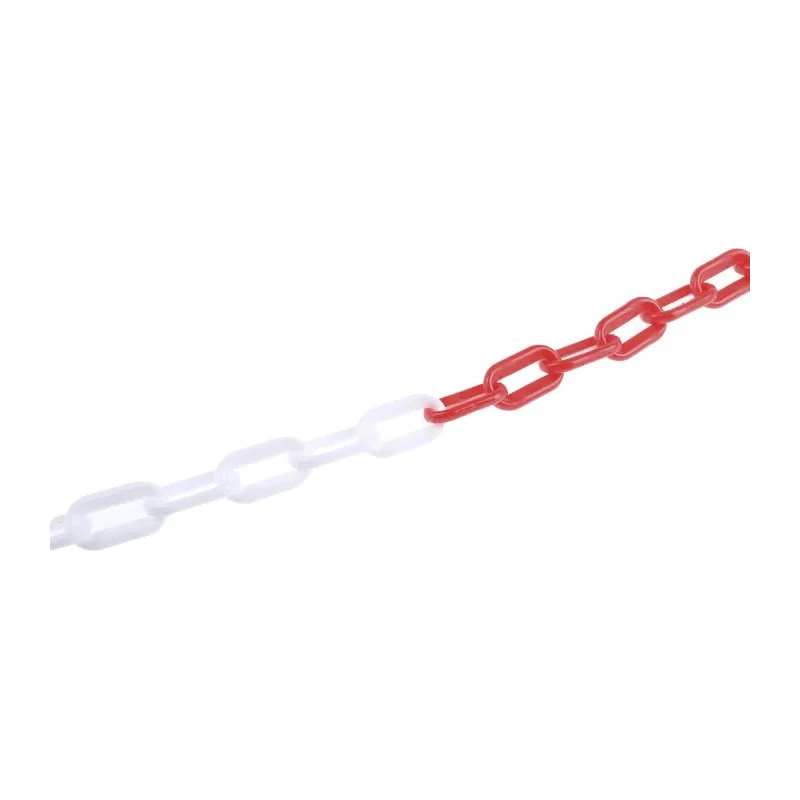 JSP White, Red Barrier & Stanchion Chain Link Polyethylene 25m HDC000-265-400