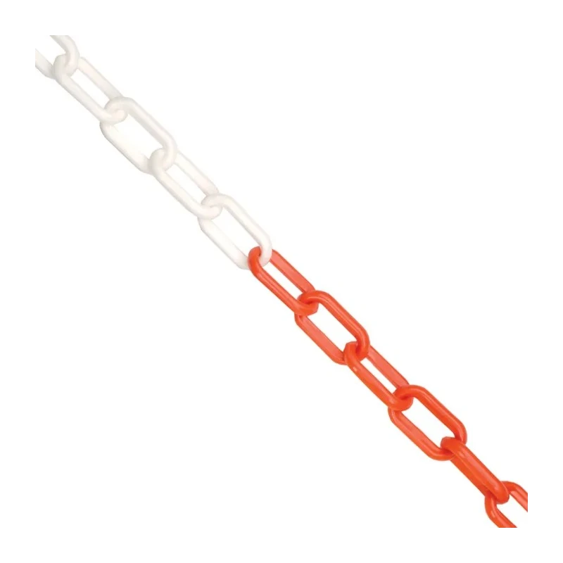 JSP White, Red Barrier & Stanchion Chain Link Polyethylene 25m HDC000-265-400