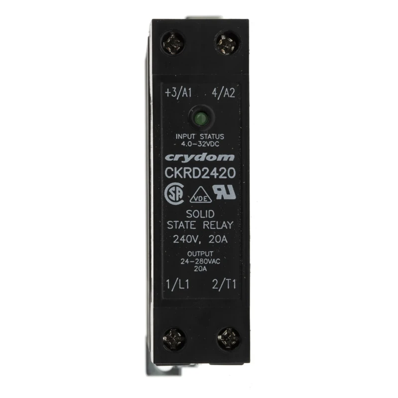Crydom CKR24 Series Solid State Relay, 20 A Load, DIN Rail Mount, 280 Vrms Load, 32V Control CKR24