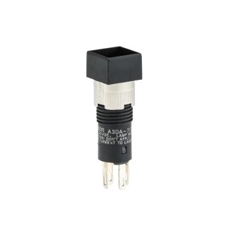 Omron Illuminated Push Button Switch, Latching, Panel Mount, 8 mm Cutout, SPST, Green Red White Yellow LED, A3DA-7121