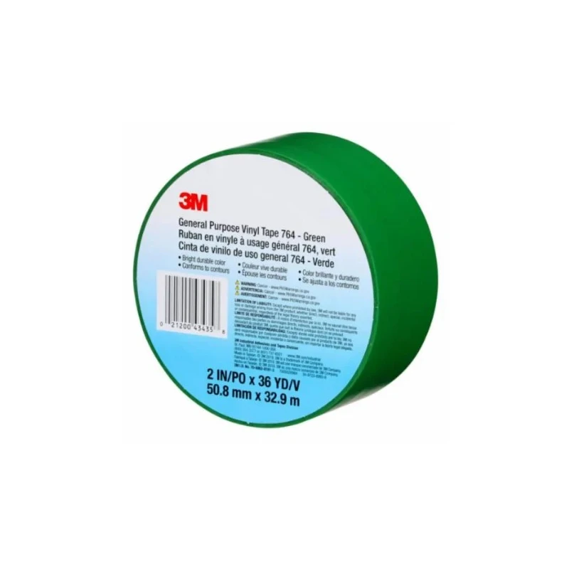 3M Green Vinyl Lane Marking Tape 50mm Width 33m Length 0.13mm Thickness Rubber Adhesive 3M 764