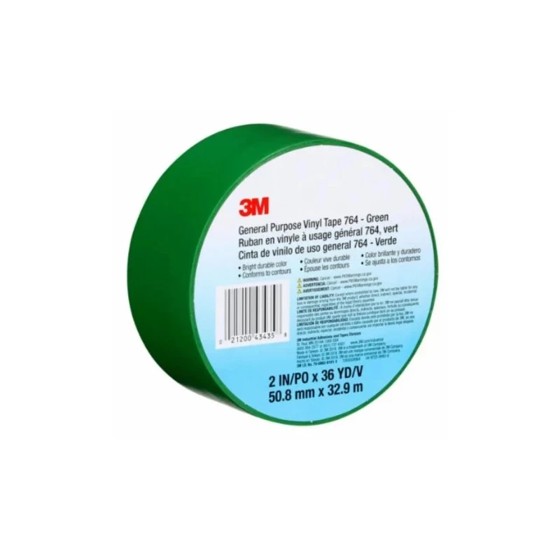 3M Green Vinyl Lane Marking Tape 50mm Width 33m Length 0.13mm Thickness Rubber Adhesive 3M 764