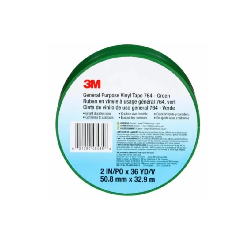 3M Green Vinyl Lane Marking Tape 50mm Width 33m Length 0.13mm Thickness Rubber Adhesive 3M 764