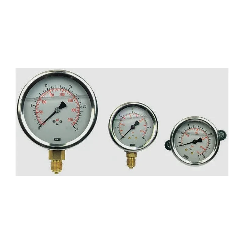 WIKA Stainless Steel Case 100 mm Black Dial G 3/8 Male Pressure Gauge 40 bar 7656056