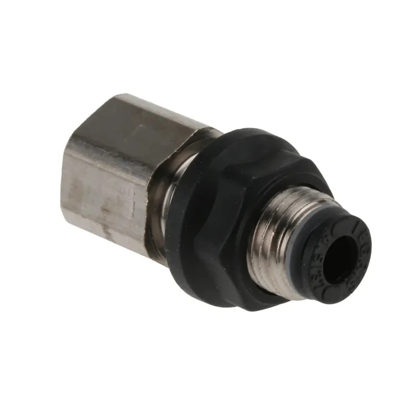 Legris Pneumatic Fitting Female Threaded-to-Tube Push-in 4 mm Brass Nickel Finish LF3000 
