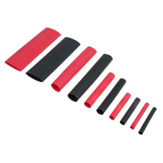 TE Connectivity Heat Shrink Tubing Black, Red Polyolefin Flame Retardant 2:1 Ratio RNF-100-KIT-BLACK/RED