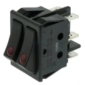 ZF DPST On-Off On-Off Rocker Switch Panel Black Polyester Housing 16A 32V DC 250V AC WRG32F7BBBKN