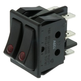ZF DPST On-Off On-Off Rocker Switch Panel Black Polyester Housing 16A 32V DC 250V AC WRG32F7BBBKN