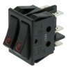 ZF DPST On-Off On-Off Rocker Switch Panel Black Polyester Housing 16A 32V DC 250V AC WRG32F7BBBKN
