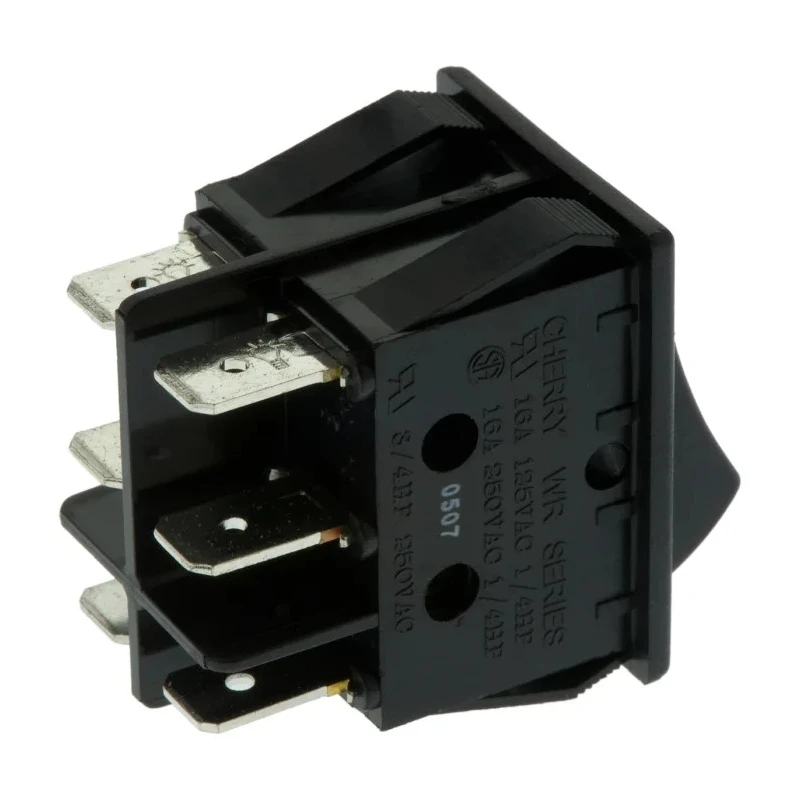 ZF DPST On-Off On-Off Rocker Switch Panel Black Polyester Housing 16A 32V DC 250V AC WRG32F7BBBKN