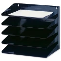 Avery Black Heavy Duty Metal 5 Compartment Letter Rack 380mm Width 605SBLK