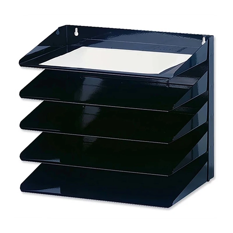 Avery Black Heavy Duty Metal 5 Compartment Letter Rack 380mm Width 605SBLK