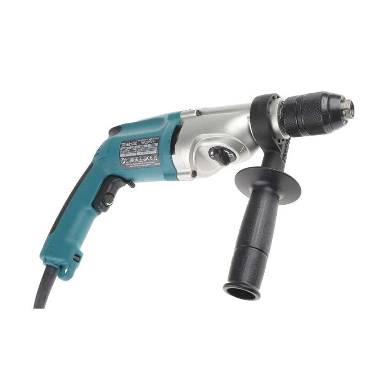 Makita Corded HP Series Hammer Drill 230V 720W 0, 1200, 2900rpm 1.5-13mm Keyless Chuck HP2051F/2