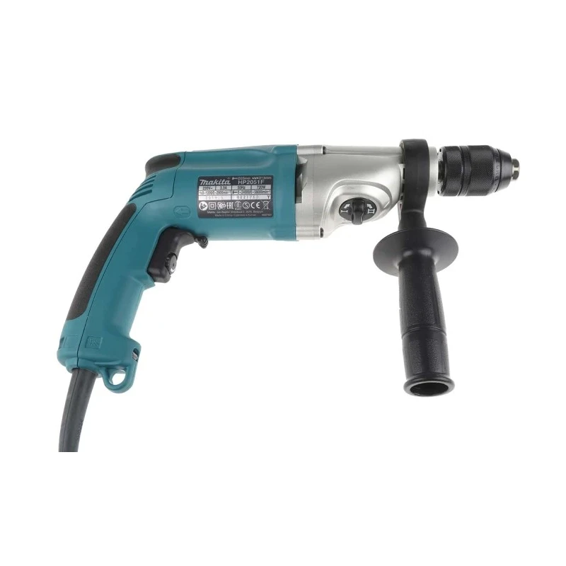 Makita Corded HP Series Hammer Drill 230V 720W 0, 1200, 2900rpm 1.5-13mm Keyless Chuck HP2051F/2
