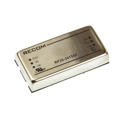 Recom DC/DC Converter , 15 V DC Output, 1.33 A, 18–36 V DC Input, 20 W Power, Through Hole Mount, 85 °C Max Temperature RP20