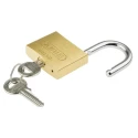 ABUS Brass and Steel Padlock Weatherproof Keyed Alike, 8 mm Shackle Diameter, 24 mm Shackle Length, 50 mm Body XR006050K2