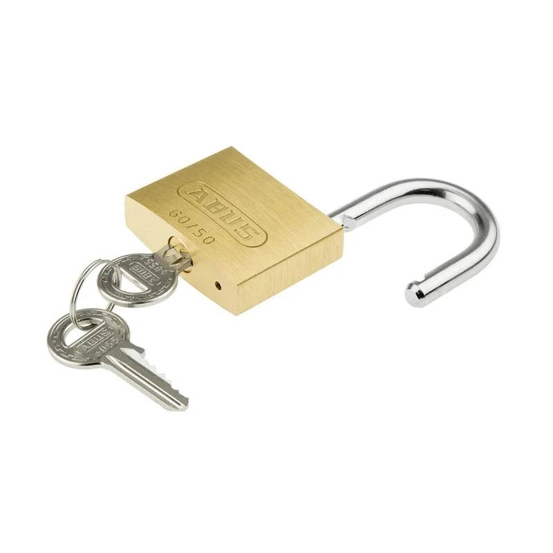 ABUS Brass and Steel Padlock Weatherproof Keyed Alike, 8 mm Shackle Diameter, 24 mm Shackle Length, 50 mm Body XR006050K2