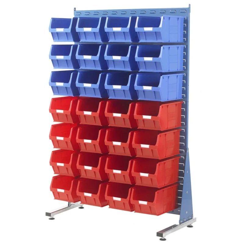 RS PRO Polypropylene Louvre Panel Storage Unit 500 mm x 1000 mm x 2000 mm Blue 424-5566