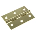 RS PRO Electro Brass Steel Butt Hinge with Fixed Pin, Screw Fixing, 75mm x 49mm x 1.4mm 436-5092
