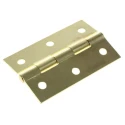RS PRO Electro Brass Steel Butt Hinge with Fixed Pin, Screw Fixing, 75mm x 49mm x 1.4mm 436-5092