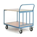 RS PRO Flatbed Wood Platform Trolley, 400 kg Load Capacity, 1.05 m Length x 700 mm Width, Steel Frame 444-2486