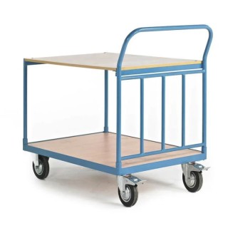 RS PRO Flatbed Wood Platform Trolley, 400 kg Load Capacity, 1.05 m Length x 700 mm Width, Steel Frame 444-2486