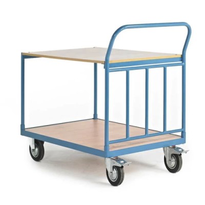 RS PRO Flatbed Wood Platform Trolley, 400 kg Load Capacity, 1.05 m Length x 700 mm Width, Steel Frame 444-2486