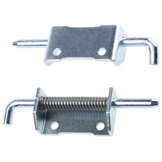 Pinet Zinc Plated Raw Steel Left-Handed Latch with Spring Loaded Pin Bolt-On Fixing 82mm x 21mm x 2.8mm 12-A-3861