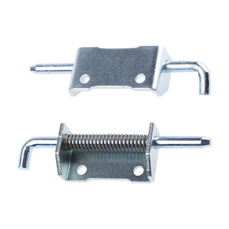 Pinet Zinc Plated Raw Steel Left-Handed Latch with Spring Loaded Pin Bolt-On Fixing 82mm x 21mm x 2.8mm 12-A-3861