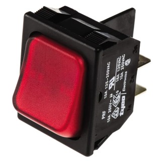 TE Connectivity Illuminated DPST On-Off On-Off Rocker Switch Panel 1634201-4
