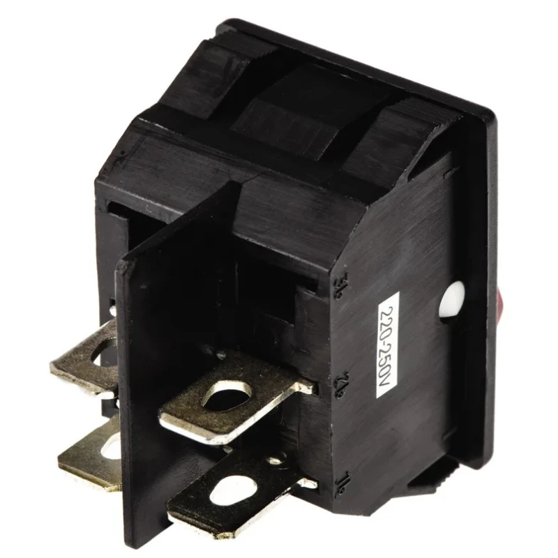 TE Connectivity Illuminated DPST On-Off On-Off Rocker Switch Panel 1634201-4