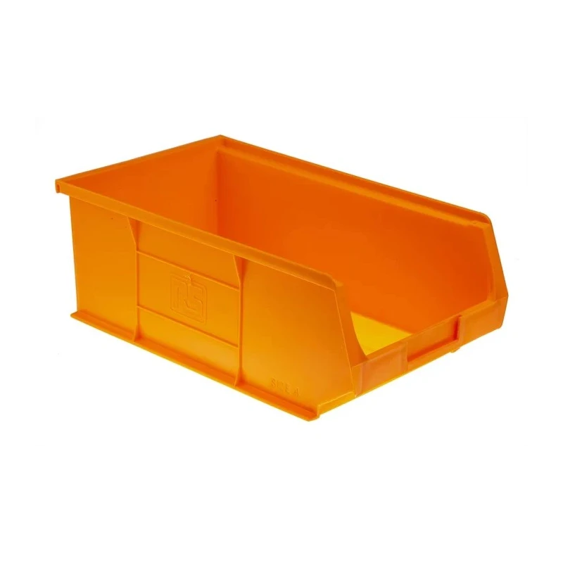 RS PRO Polypropylene Storage Bin, 350 mm x 205 mm x 130 mm, Orange 469-6762