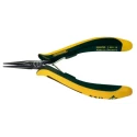Bernstein Long Nose Plier, Snipe Nose, 140mm Overall Length, VDE/1000V Approved, ESD Safe, Ergonomic Handle, Steel 3-686-15