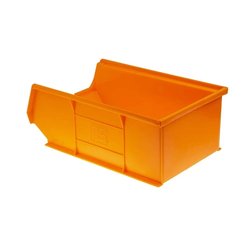 RS PRO Polypropylene Storage Bin, 350 mm x 205 mm x 130 mm, Orange 469-6762