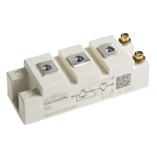 Semikron Danfoss N-Channel IGBT Module 195 A 600 V 7-Pin SEMITRANS Panel SKM145GB066D