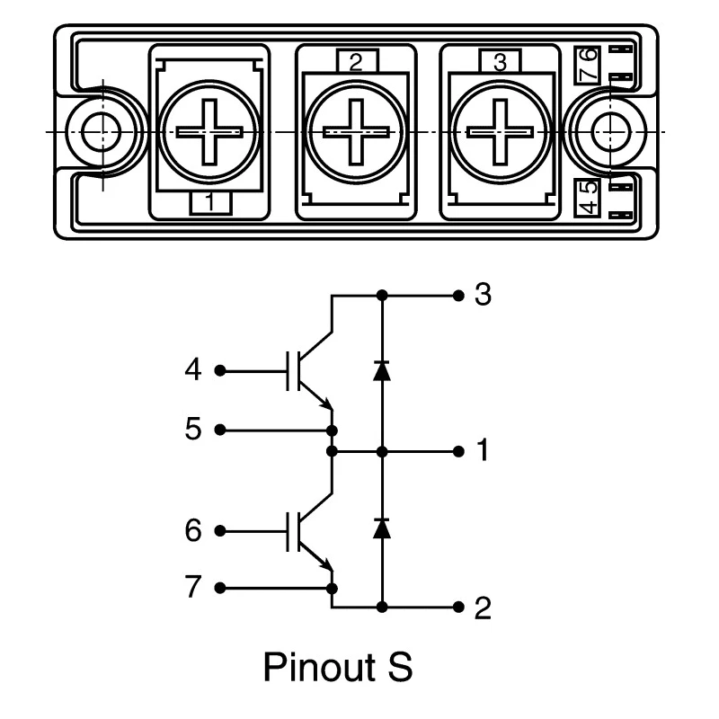 Semikron Danfoss N-Channel IGBT Module 195 A 600 V 7-Pin SEMITRANS Panel SKM145GB066D