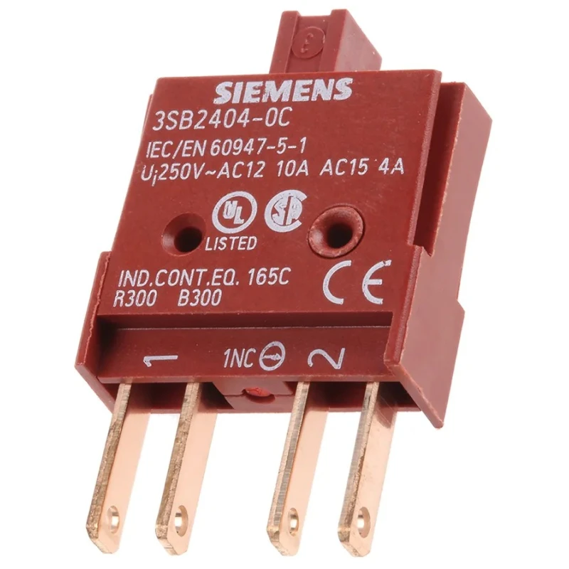 Siemens 3SB2 Series Contact Block 230 V, 5 V, 1 NC Contact Configuration 10 A Current Rating 3SB2404-0C