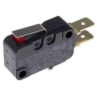 Omron Miniature Short Hinge Lever Micro Switch Tab Terminal 16A 250V AC/DC SPDT IP40 D3V-161-1C5