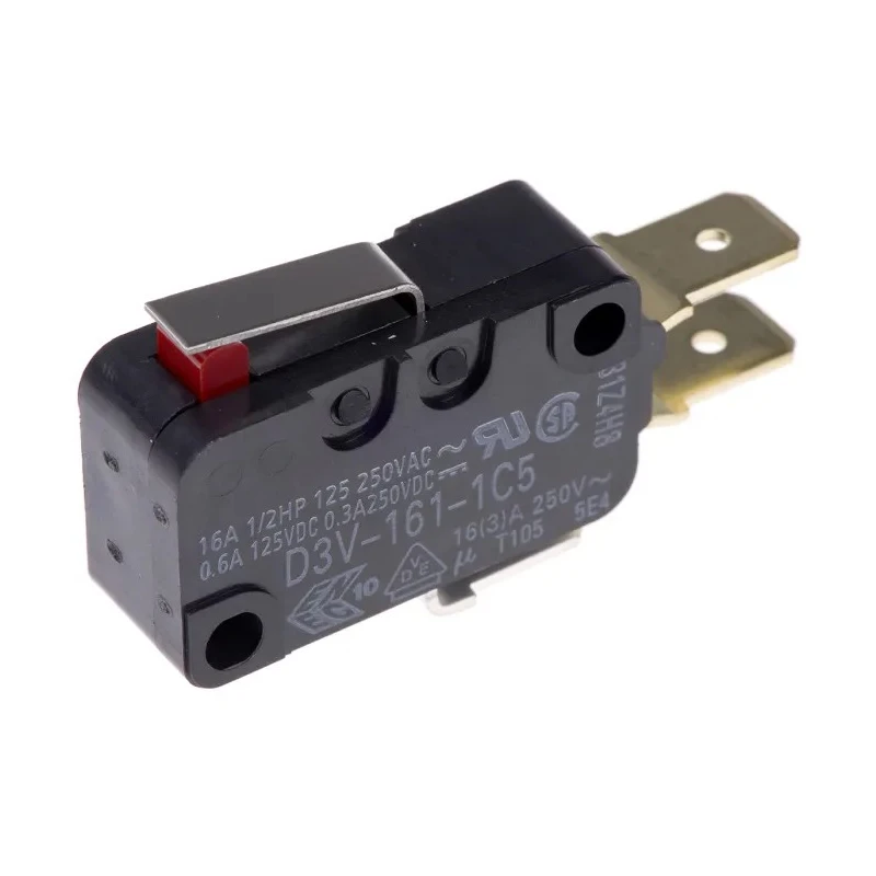 Omron Miniature Short Hinge Lever Micro Switch Tab Terminal 16A 250V AC/DC SPDT IP40 D3V-161-1C5