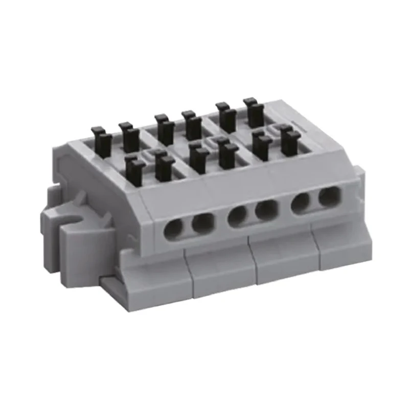 Sato Parts Non-Fused Terminal Block 10-Way 16, 26AWG Wire 10A Screwless 300V ML-1700-B-10P
