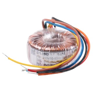 RS PRO Toroidal Transformer 230 V AC 2 x 9 V AC 2 Output 15 VA EN 61558 UL 506 VDE 0570 IEC 61558 671-8912