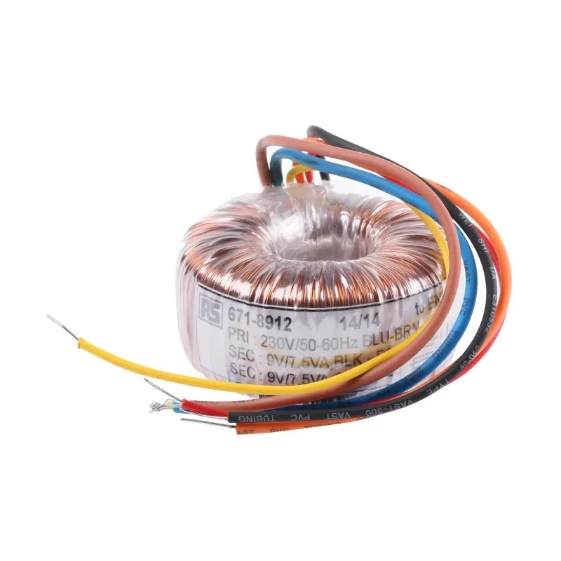 RS PRO Toroidal Transformer 230 V AC 2 x 9 V AC 2 Output 15 VA EN 61558 UL 506 VDE 0570 IEC 61558 671-8912